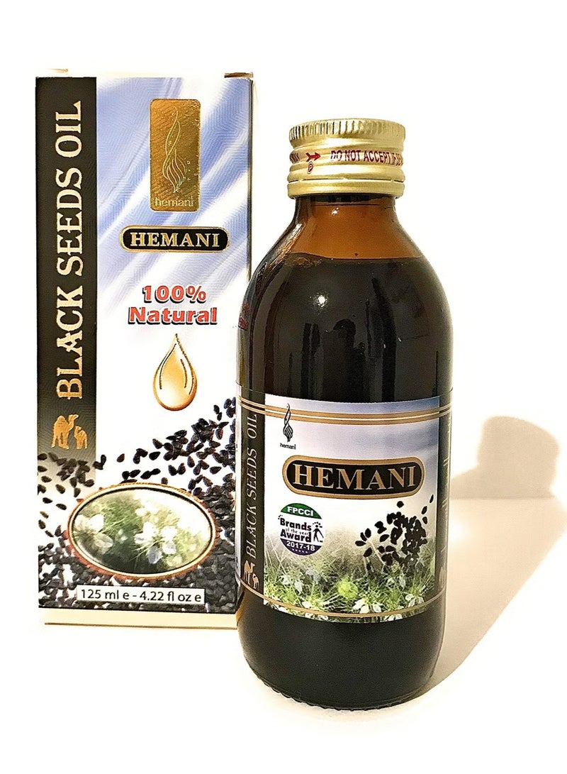 HEMANI زيت الحبة السوداء 125 مل | زيت نيجلا سativa 100% طبيعي معصور على البارد لدعم المناعة والعناية بالشعر والبشرة - Image 1